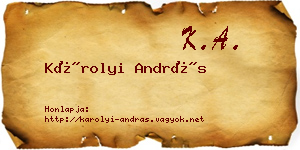 Károlyi András névjegykártya